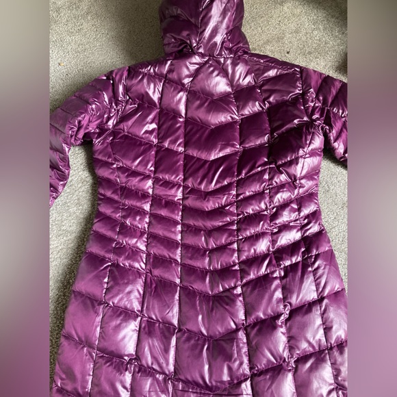 Women’s Obermeyer down jacket, sz small, Purple w/ beautiful lace design lining - Picture 3 of 12